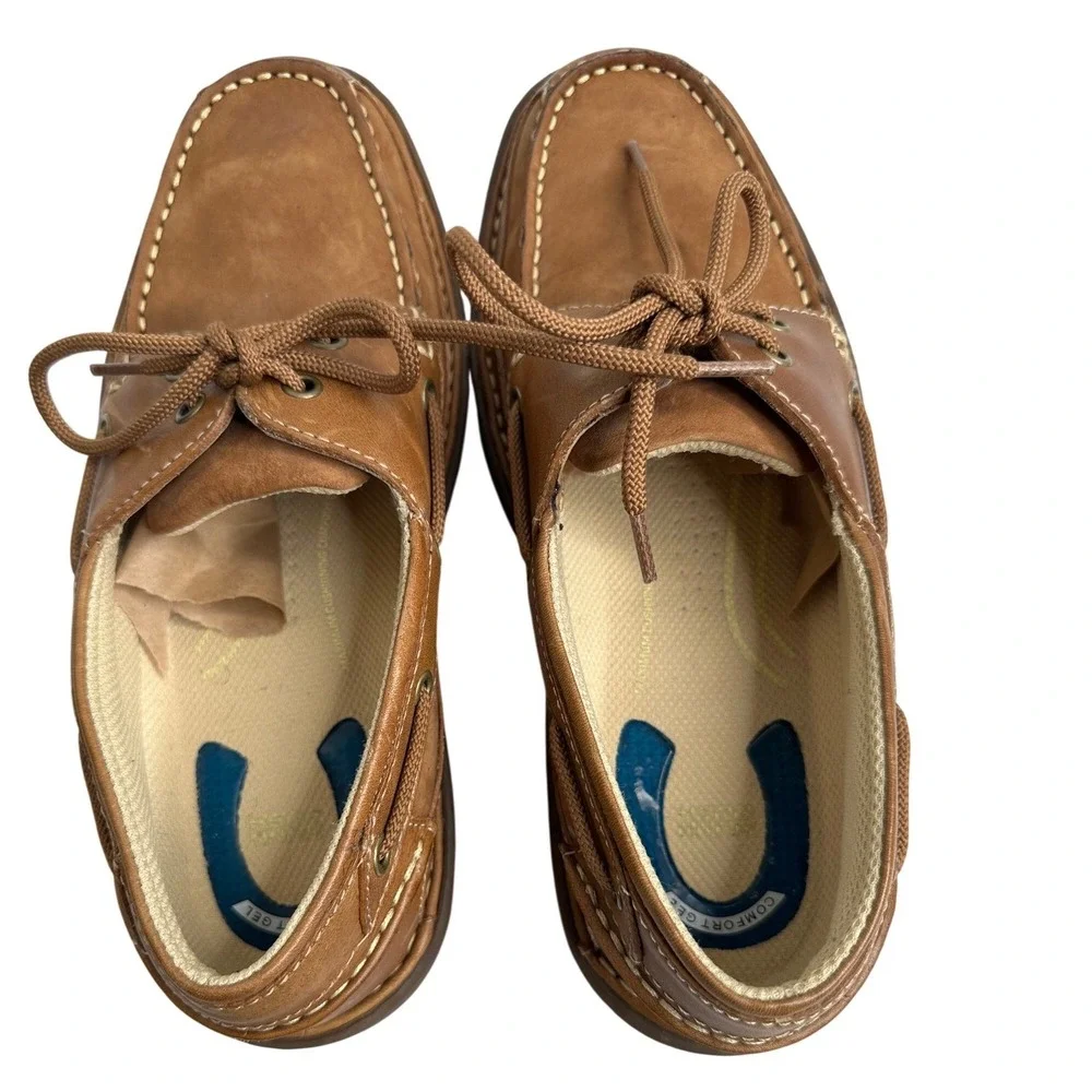 Nunn Bush Y2K Brown Leather Deck Boat Shoes Comfort Gel Men's 9M Preppy Casual